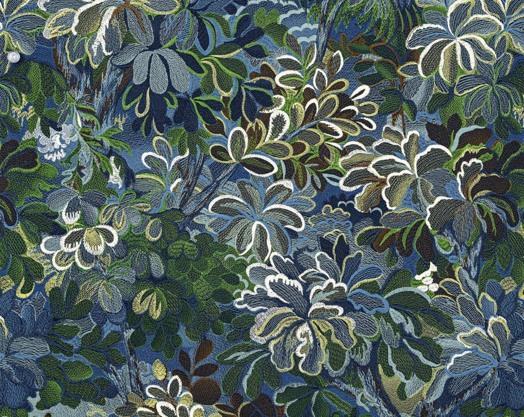 Ridge Edge Wallcovering Midnight Leaf WWWP885900003 by Old World Weavers Designer Wallpaper