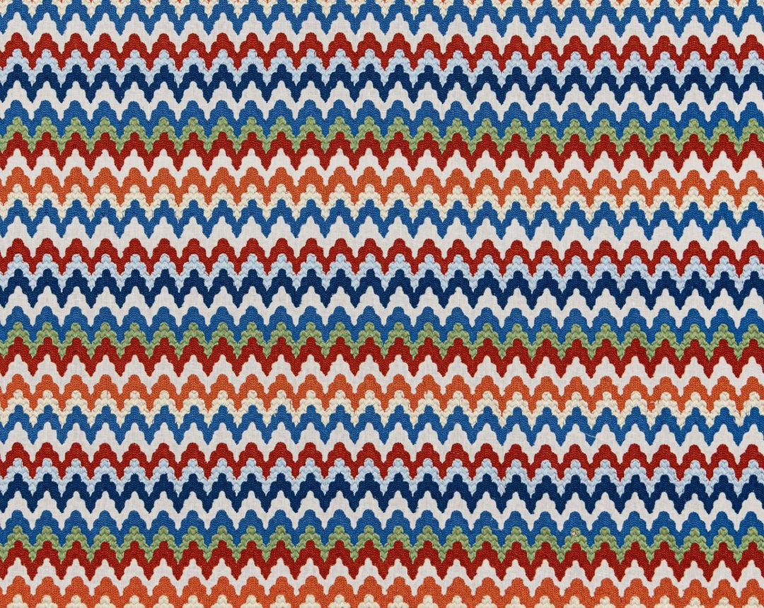 Rainbow Mountain Crewel Cobalt Rouge WW273390004 by Old World Weavers Designer Fabric