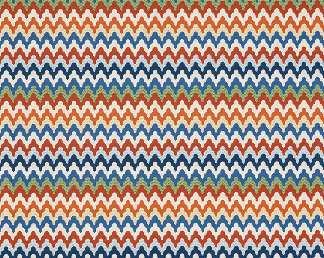 Rainbow Mountain Wallcovering Cobalt Rouge WWWP88607D0004 by Old World Weavers Designer Wallpaper