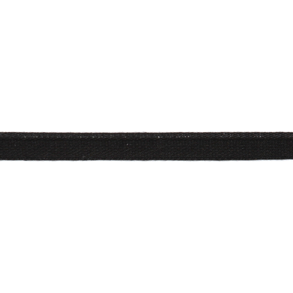 Versailles 1/8" Piping Woven Lip Cord Black by Europatex Fabric Versailles 64% Rayon, 36% Cotton 0.13 inches - Fabric Carolina -