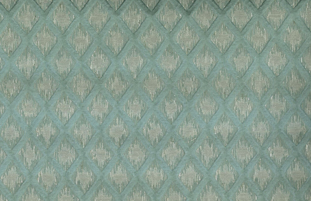Xavier Aqua by Norbar Fabric PARAMOUNT 43% POLYESTER 32% LINEN CHINA 2"V 1 1/2"H 57 - Fabric Carolina -