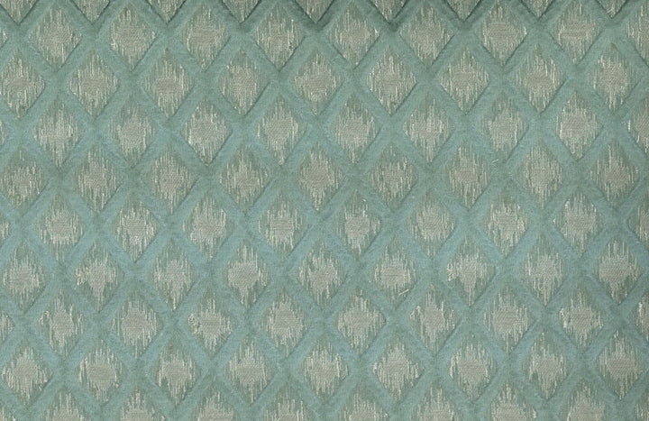 Xavier Aqua by Norbar Fabric PARAMOUNT 43% POLYESTER 32% LINEN CHINA 2"V 1 1/2"H 57 - Fabric Carolina -
