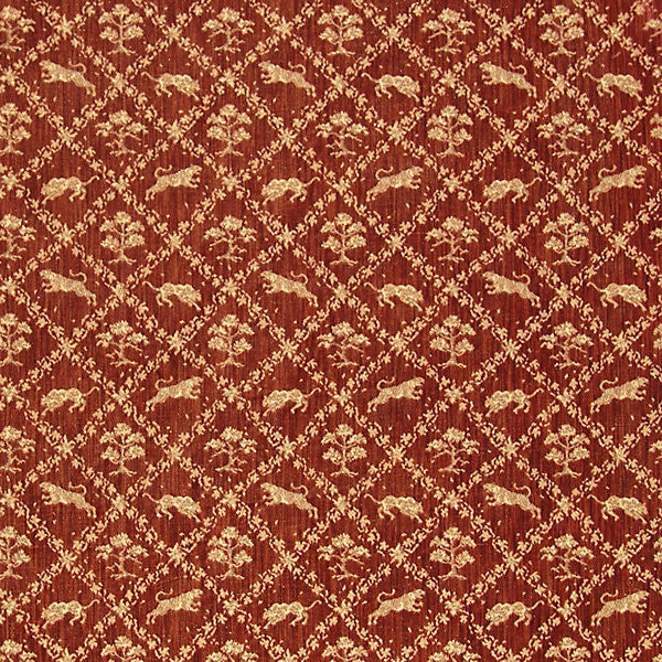 Santini/Red V742-001 by Old World Weavers Fabric 35% COTTON 32% SILK 30% VISCOSE 3% LAME ITALY LIGHT DUTY Horizontal: 11.5" and Vertical: 12.5" 51" - Fabric Carolina -