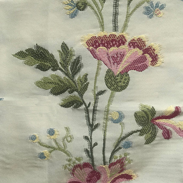 Carlotta Vine/Tourmaline & Ivory 0361-001 by Old World Weavers Fabric CLASSICS 60% SILK 40% VISCOSE ITALY LIGHT DUTY Horizontal: 15" and Vertical: 15" 55.5" - Fabric Carolina -