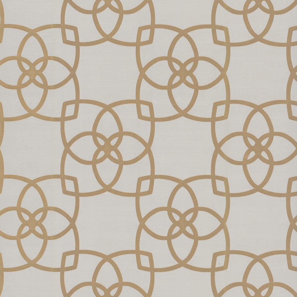 Serendipity Cream & Gold Metallic Wallpaper by Antonina Vella Antonina Vella Dazzling Dimensions Volume II Covers about 57.8 square feet 21-in by 33-ft long roll Unpasted 10.4 - Fabric Carolina -
