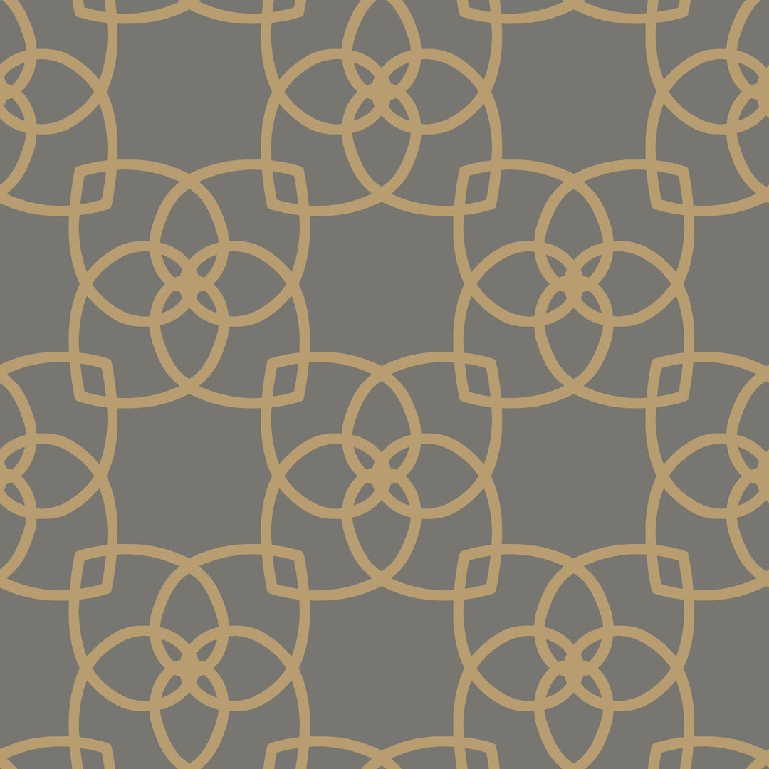Serendipity Grey & Gold Metallic Wallpaper by Antonina Vella Designer