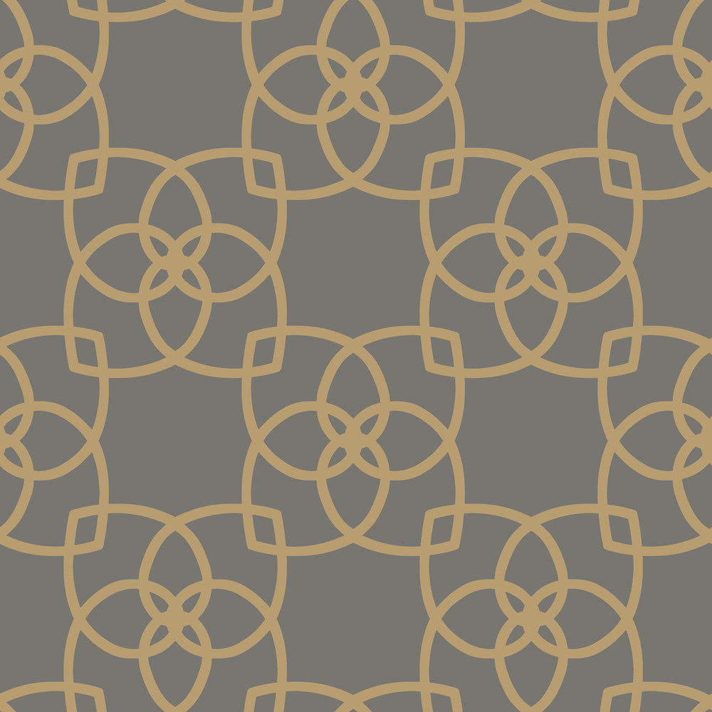 Serendipity Grey & Gold Metallic Wallpaper by Antonina Vella Antonina Vella Dazzling Dimensions Volume II Covers about 57.8 square feet 21-in by 33-ft long roll Unpasted 10.4 - Fabric Carolina -