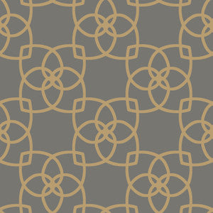Serendipity Grey & Gold Metallic Wallpaper by Antonina Vella