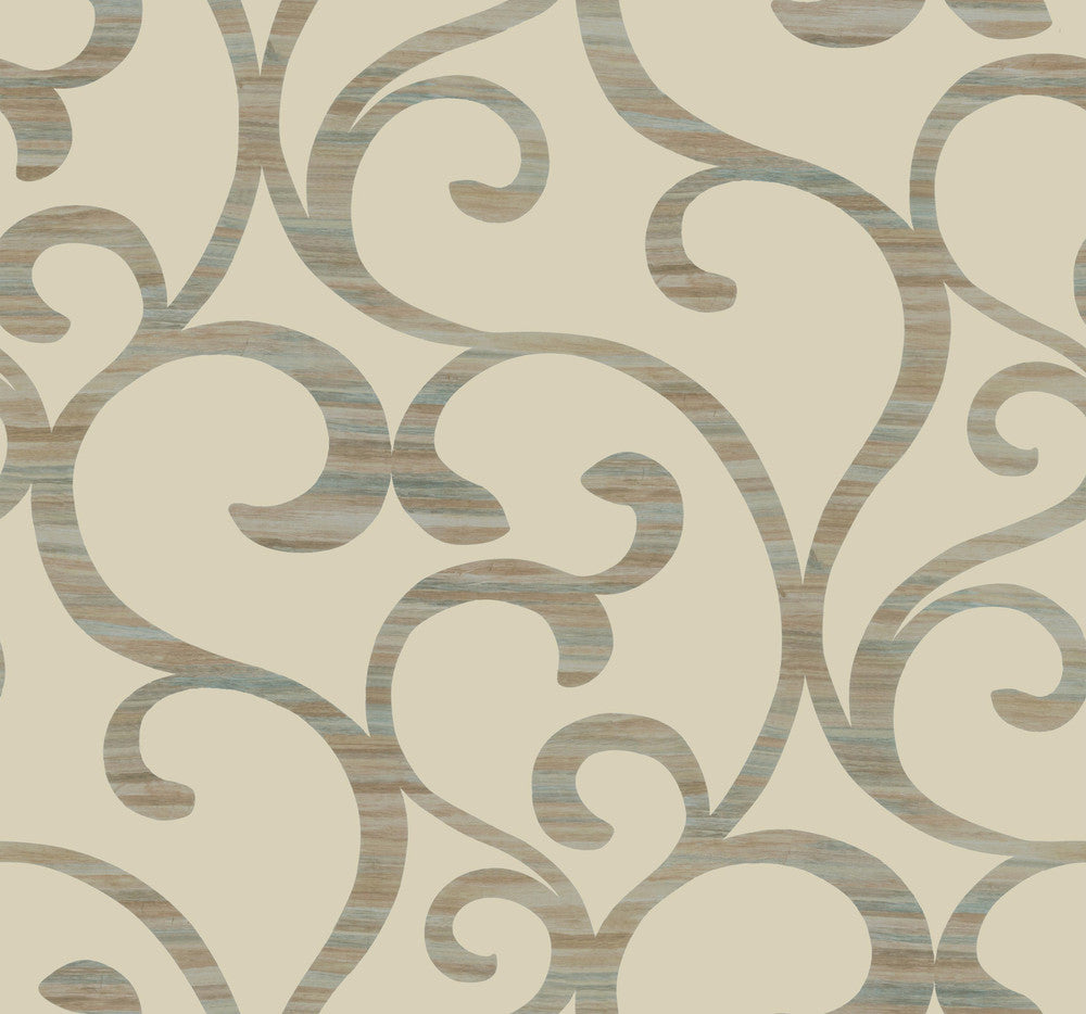 Beige Metallic Dazzling Coil Wallpaper by York Designer Series Dazzling Dimensions Covers about 60.8 square feet 27-in by 27-ft long roll Unpasted 25.2 - Fabric Carolina -