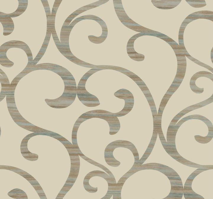 Beige Metallic Dazzling Coil Wallpaper by York Designer Series Dazzling Dimensions Covers about 60.8 square feet 27-in by 27-ft long roll Unpasted 25.2 - Fabric Carolina -
