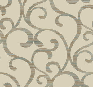 Beige Metallic Dazzling Coil Wallpaper by York Designer Series