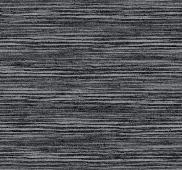 Shining Sisal Grasscloth Black Metallic Wallpaper by Inspired by Color Black & White, III Covers about 57.8 square feet 21-in by 33-ft long roll Unpasted 0 - Fabric Carolina -