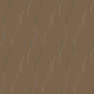 Wavy Stripe Tan Metallic Wallpaper by Antonina Vella