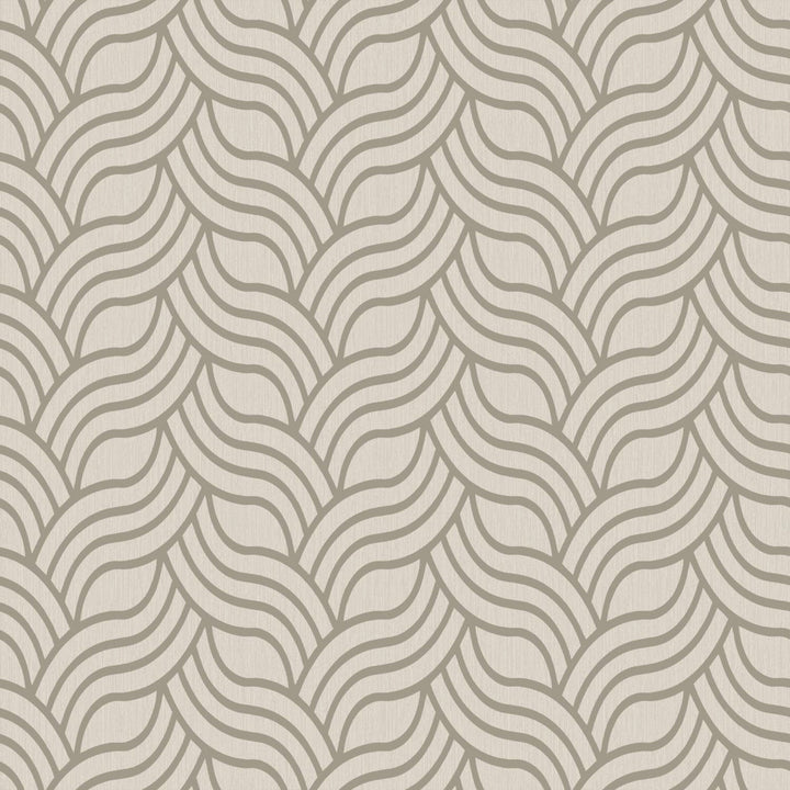 Cream & Gold Metallic Interlocking Geo Wallpaper by York Designer Series Dazzling Dimensions Covers about 57.8 square feet 21-in by 33-ft long roll Unpasted 3.46 - Fabric Carolina -