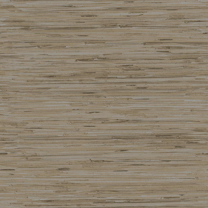 Lustrous Grasscloth Silver & Taupe Wallpaper by York Wallcoverings Designer