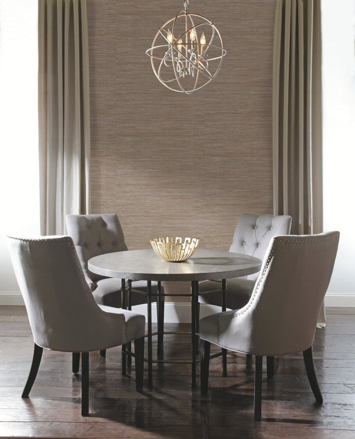 Lustrous Grasscloth Silver & Taupe Wallpaper by York Wallcoverings Designer