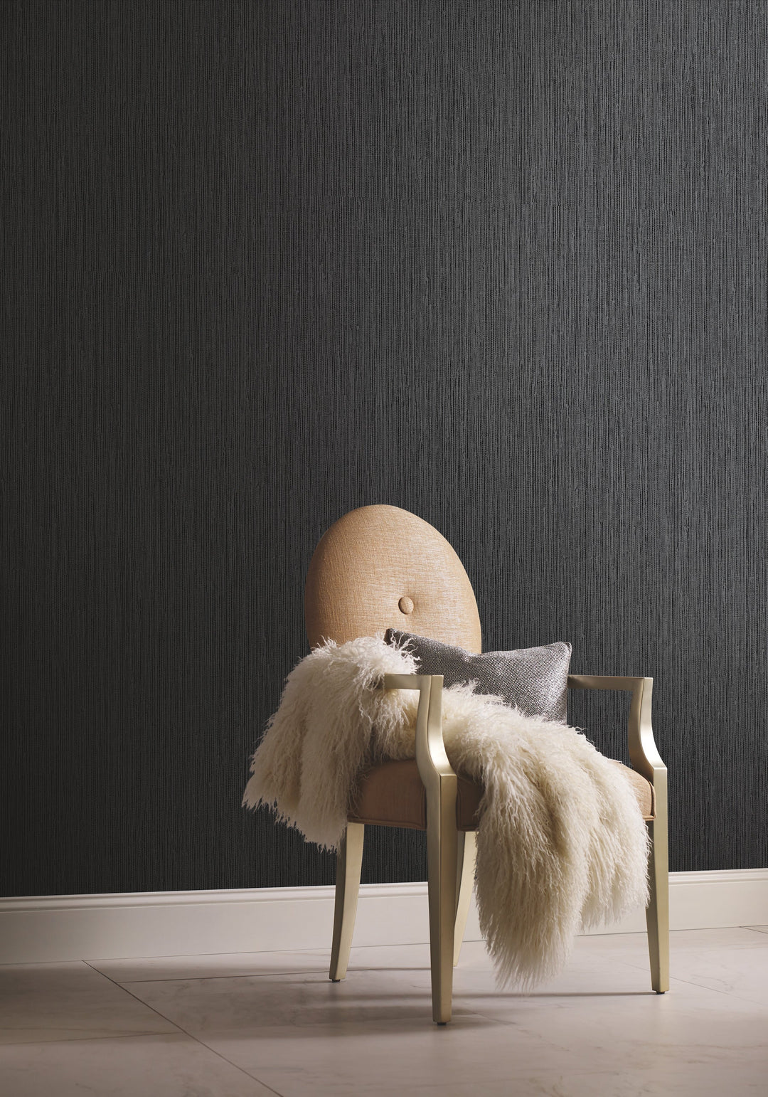 Seagrass Black & Silver Wallpaper by York Wallcoverings Designer