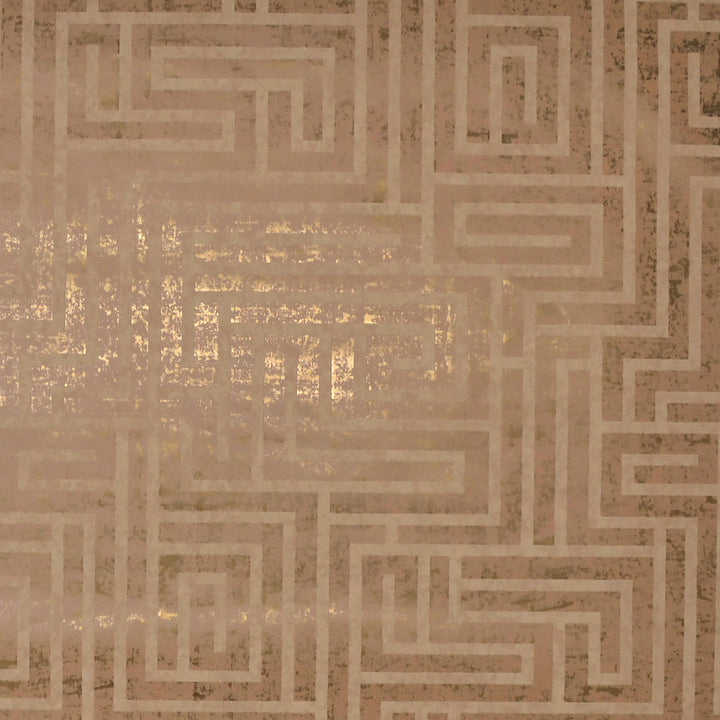 A Maze Brown Wallpaper by York Wallcoverings Mid Century Covers about 60.8 square feet 27-in by 27-ft long roll Unpasted 25.2 - Fabric Carolina -