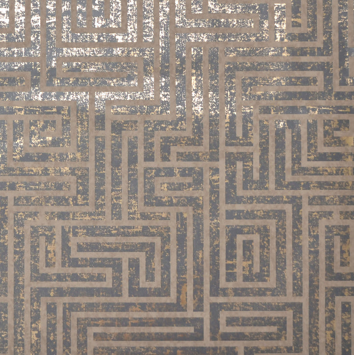 A Maze Black Wallpaper by York Wallcoverings Mid Century Covers about 60.8 square feet 27-in by 27-ft long roll Unpasted 25.2 - Fabric Carolina -