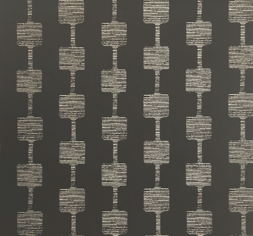 Micro Mini Black Wallpaper by York Wallcoverings Mid Century Covers about 57.8 square feet 21-in by 33-ft long roll Unpasted 25.2 - Fabric Carolina -
