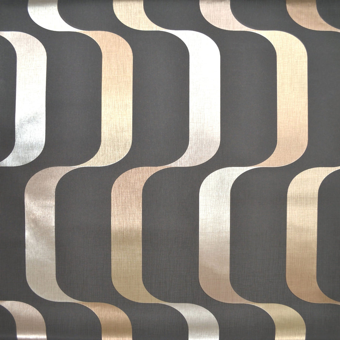 Ribbon Black Wallpaper by York Wallcoverings Designer