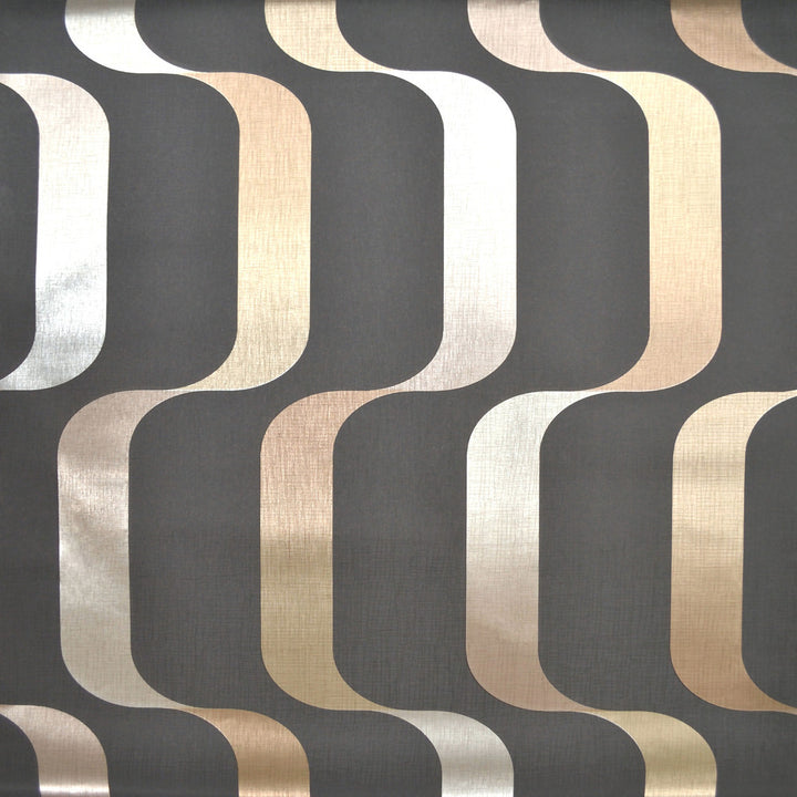 Ribbon Black Wallpaper by York Wallcoverings Shimmering Finishes Covers about 57.8 square feet 21-in by 33-ft long roll Unpasted 21 - Fabric Carolina -