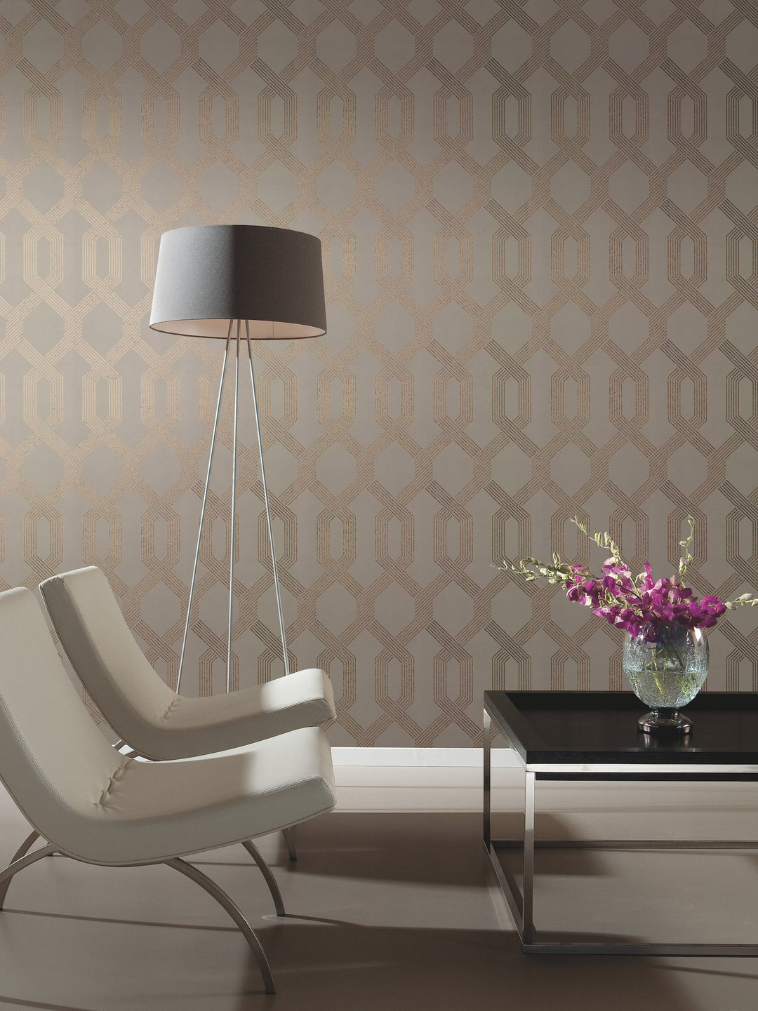 Viva Lounge Gold Metallic Wallpaper by York Wallcoverings Designer