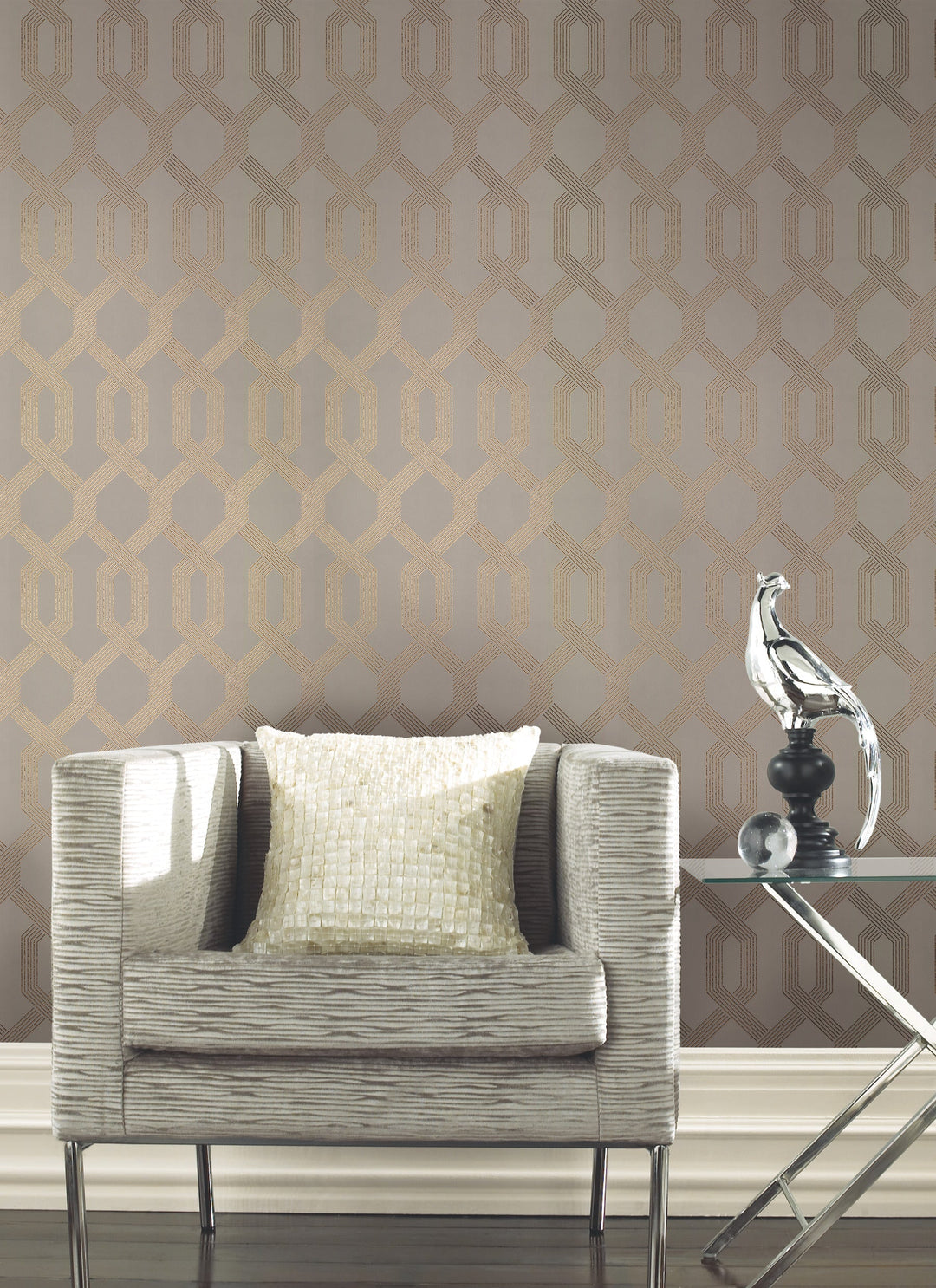 Viva Lounge Gold Metallic Wallpaper by York Wallcoverings Designer