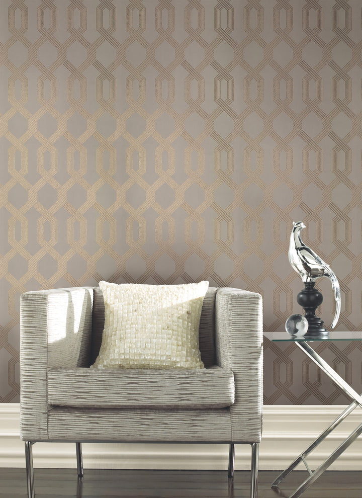 Viva Lounge Gold Metallic Wallpaper by York Wallcoverings Designer