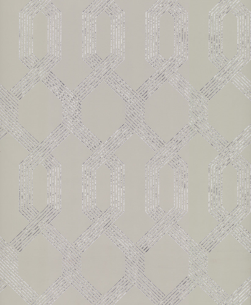 Viva Lounge Silver Metallic Wallpaper by York Wallcoverings Shimmering Finishes Covers about 57.8 square feet 21-in by 33-ft long roll Unpasted 25.2 - Fabric Carolina -