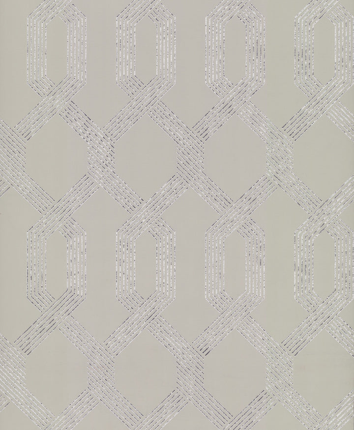 Viva Lounge Silver Metallic Wallpaper by York Wallcoverings Shimmering Finishes Covers about 57.8 square feet 21-in by 33-ft long roll Unpasted 25.2 - Fabric Carolina -