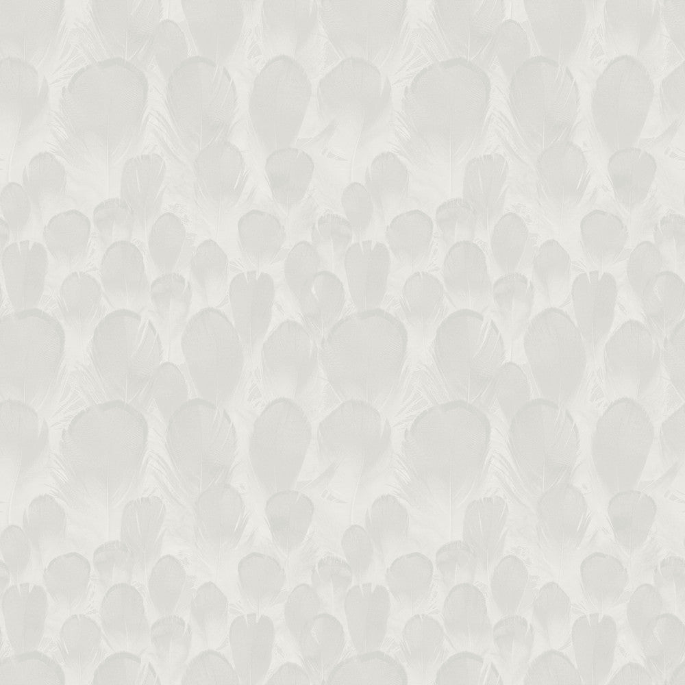 Feathers White Wallpaper by Antonina Vella Antonina Vella Natural Opalescence Covers about 57.8 square feet 21-in by 33-ft long roll Unpasted 20.8 - Fabric Carolina -