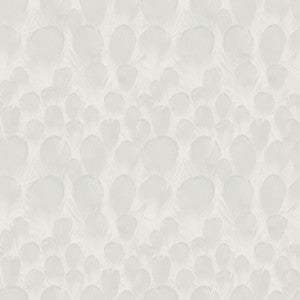 Feathers White Wallpaper by Antonina Vella