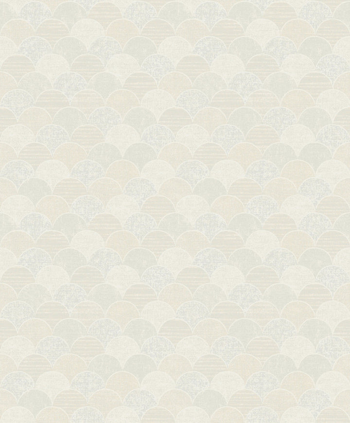 Mermaid Scales Soft Neutral Wallpaper by Antonina Vella Antonina Vella Natural Opalescence Covers about 57.8 square feet 21-in by 33-ft long roll Unpasted 25.2 - Fabric Carolina -