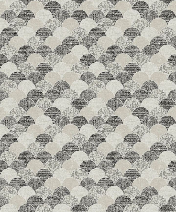Mermaid Scales Black & White Wallpaper by Antonina Vella Antonina Vella Natural Opalescence Covers about 57.8 square feet 21-in by 33-ft long roll Unpasted 25.2 - Fabric Carolina -