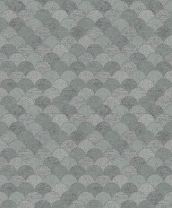 Mermaid Scales Grey & Silver Wallpaper by Antonina Vella
