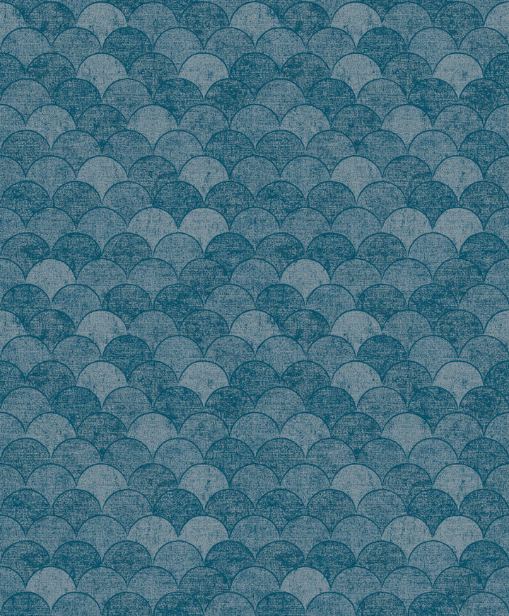 Mermaid Scales Blue Wallpaper by Antonina Vella Antonina Vella Natural Opalescence Covers about 57.8 square feet 21-in by 33-ft long roll Unpasted 25.2 - Fabric Carolina -