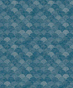 Mermaid Scales Blue Wallpaper by Antonina Vella