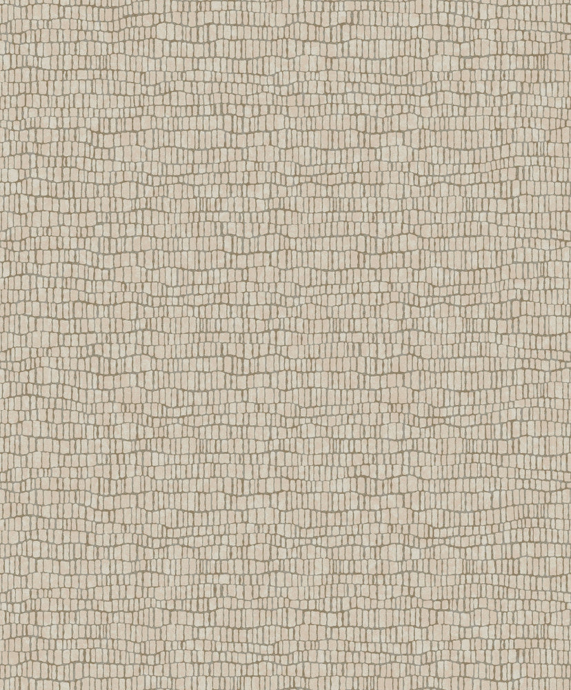 Skin Beige Metallic Wallpaper by Antonina Vella Antonina Vella Natural Opalescence Covers about 57.8 square feet China Unpasted 25.2-in repeat, straight match 21-in by 33-ft long roll - Fabric Carolina -