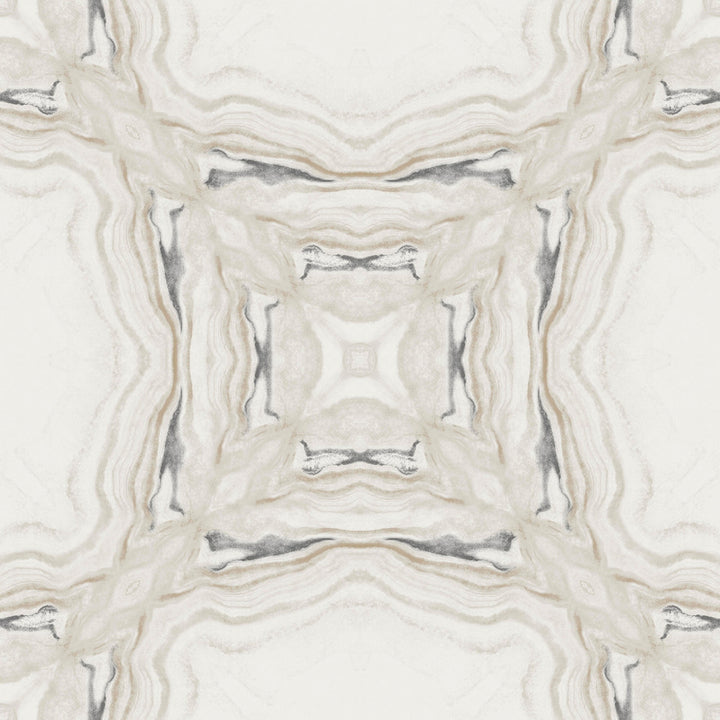 Stone Kaleidoscope Grey & Black Metallic Wallpaper by Antonina Vella Antonina Vella Natural Opalescence Covers about 57.8 square feet 21-in by 33-ft long roll Unpasted 20.8 - Fabric Carolina -