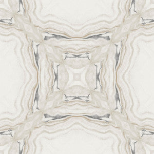 Stone Kaleidoscope Grey & Black Metallic Wallpaper by Antonina Vella