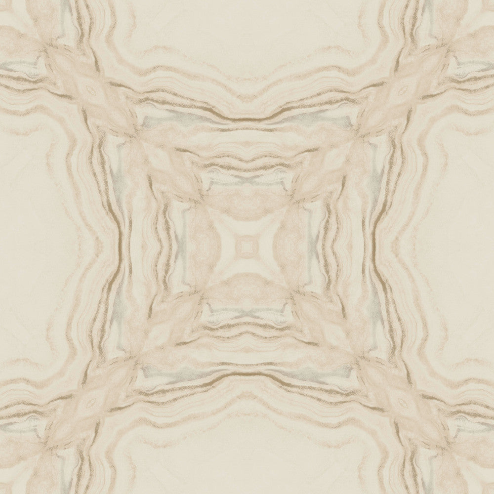 Stone Kaleidoscope Beige Metallic Wallpaper by Antonina Vella Antonina Vella Natural Opalescence Covers about 57.8 square feet 21-in by 33-ft long roll Unpasted 20.8 - Fabric Carolina -