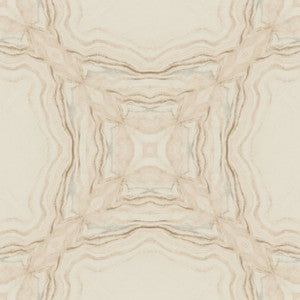 Stone Kaleidoscope Beige Metallic Wallpaper by Antonina Vella