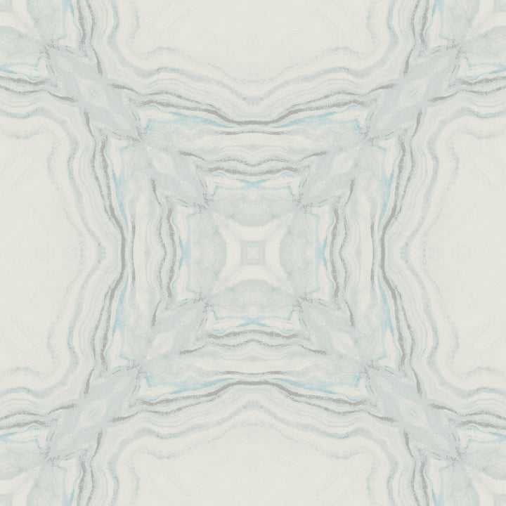 Stone Kaleidoscope Blue Metallic Wallpaper by Antonina Vella Antonina Vella Natural Opalescence Covers about 57.8 square feet 21-in by 33-ft long roll Unpasted 20.8 - Fabric Carolina -