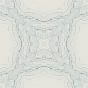 Stone Kaleidoscope Blue Metallic Wallpaper by Antonina Vella