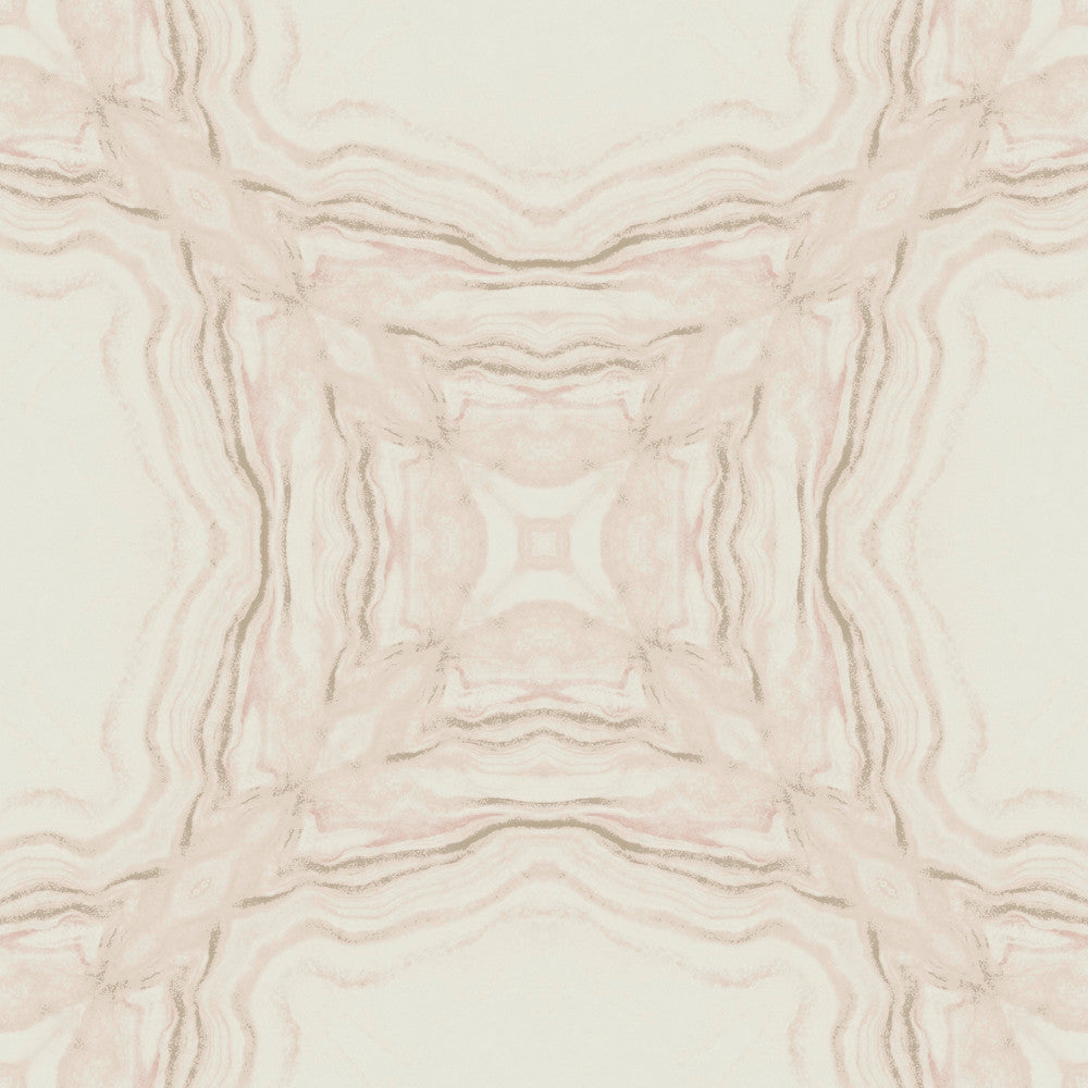 Stone Kaleidoscope Pink Metallic Wallpaper by Antonina Vella Antonina Vella Natural Opalescence Covers about 57.8 square feet 21-in by 33-ft long roll Unpasted 20.8 - Fabric Carolina -