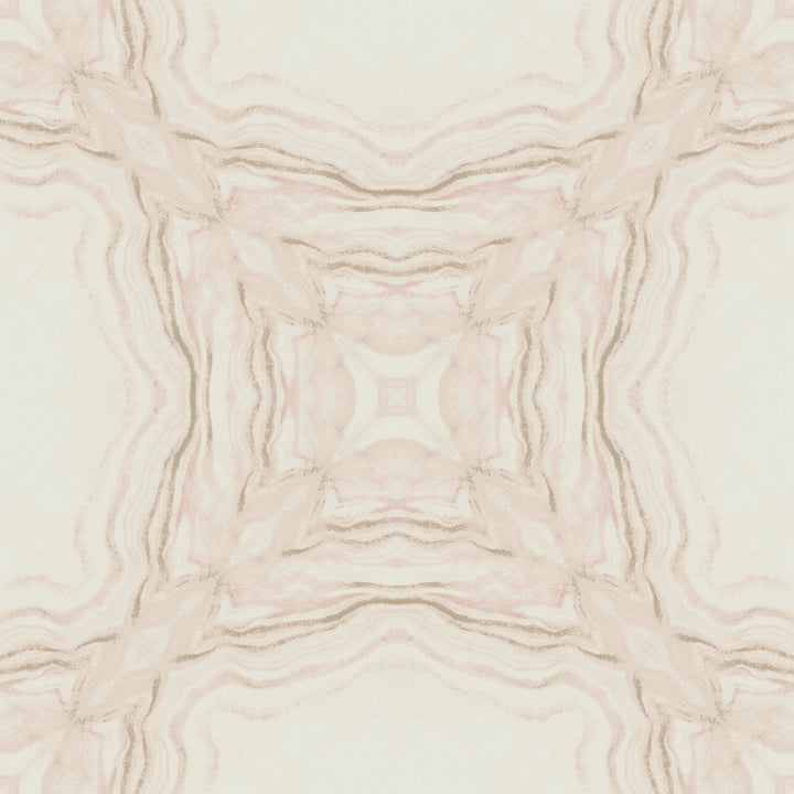 Stone Kaleidoscope Pink Metallic Wallpaper by Antonina Vella Antonina Vella Natural Opalescence Covers about 57.8 square feet 21-in by 33-ft long roll Unpasted 20.8 - Fabric Carolina -