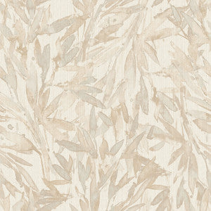 Rainforest Leaves Beige Wallpaper by Antonina Vella
