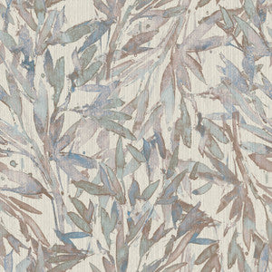 Rainforest Leaves Lavender & Blue Wallpaper by Antonina Vella