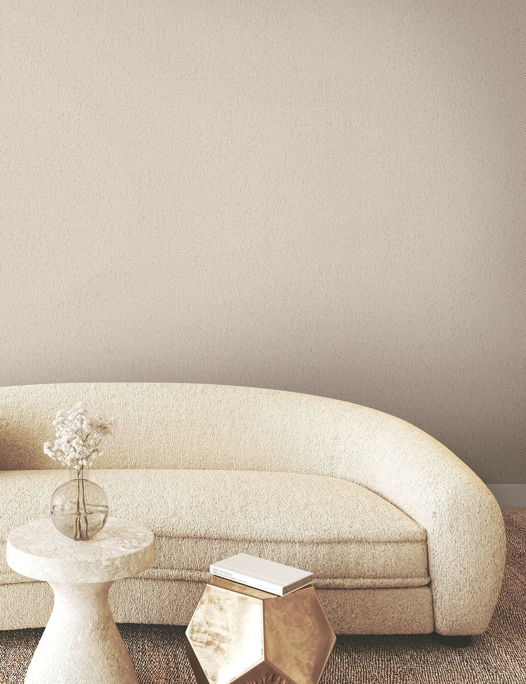 Stretched Hexagons Cream Wallpaper by York Wallcoverings Designer